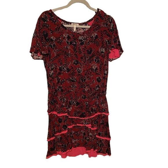 Matilda Jane Helena Dress Burgundy Floral Tiered Medium - Picture 1 of 6